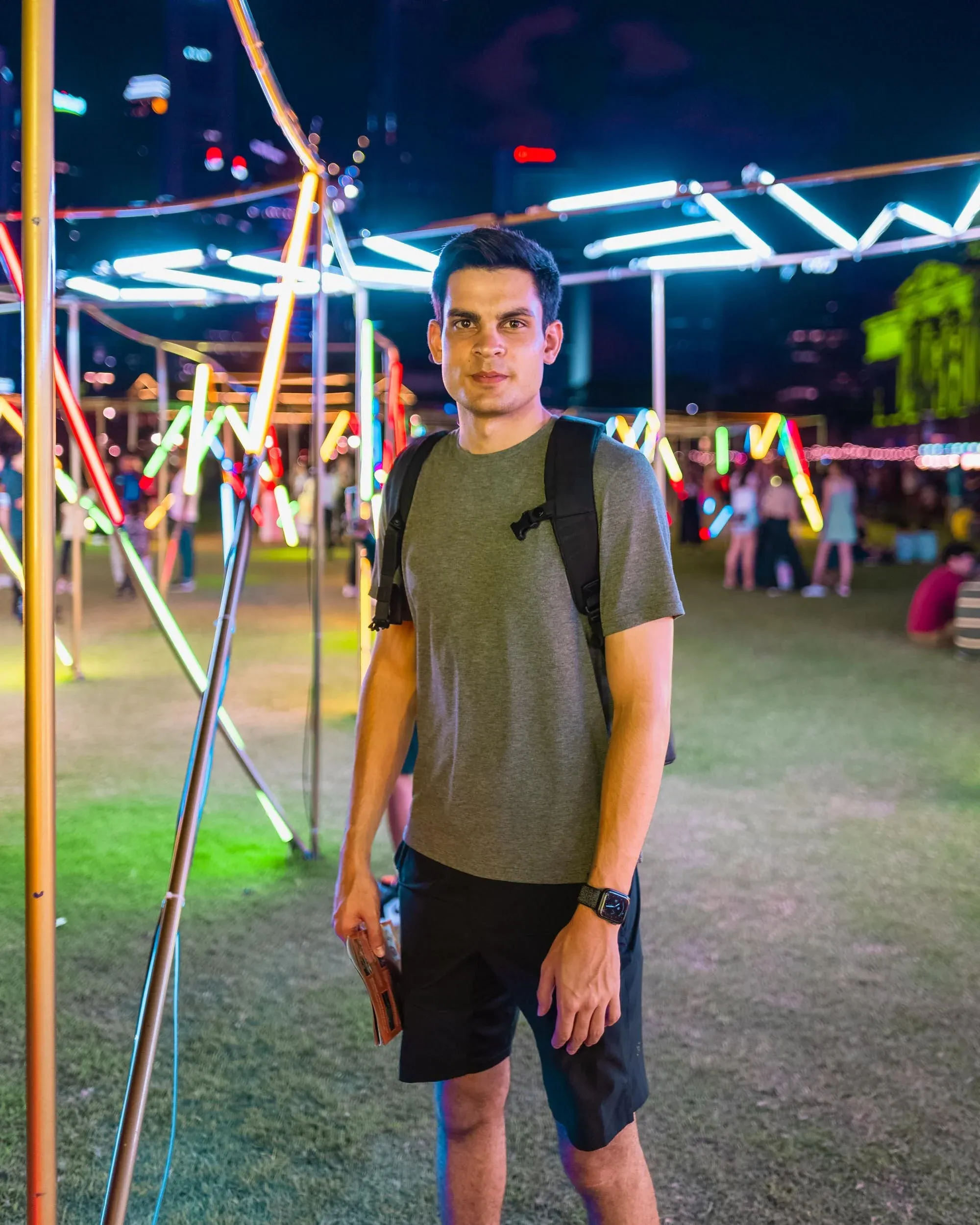 Checking out the festival and the art displays.